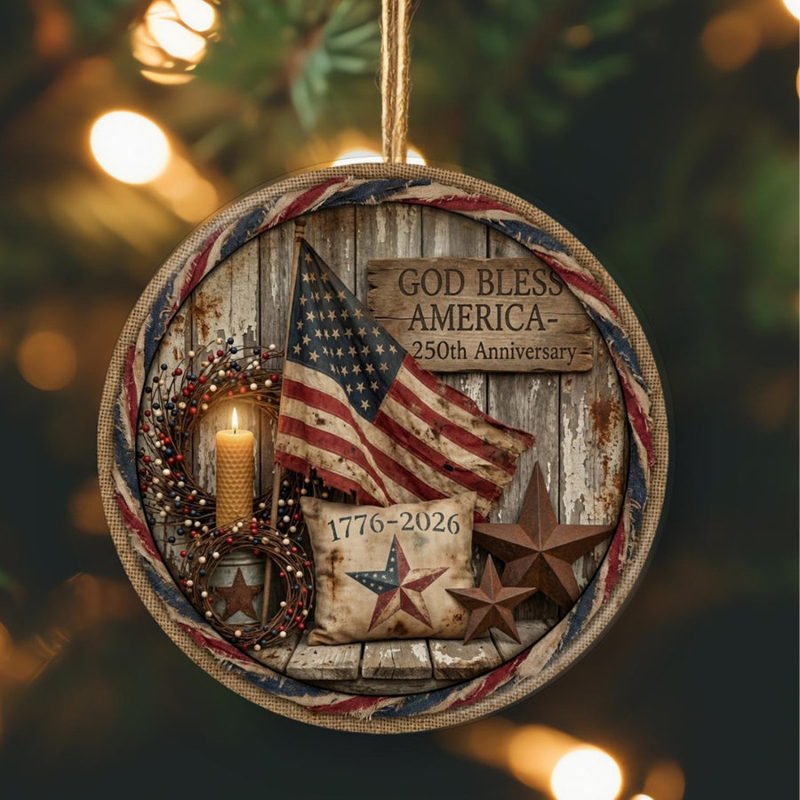 America 250th Celebration Ornament, USA 250 Acrylic Ornament, Christmas Home Decorations