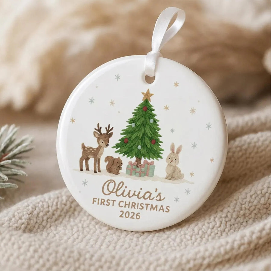 Baby First Christmas Ornament, Personalized Ceramic Ornament, Custom Gift For Christmas
