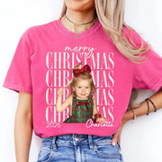 Custom Vintage Photo Christmas Comfort Shirt, Personalized Name Matching Family Party Shirts