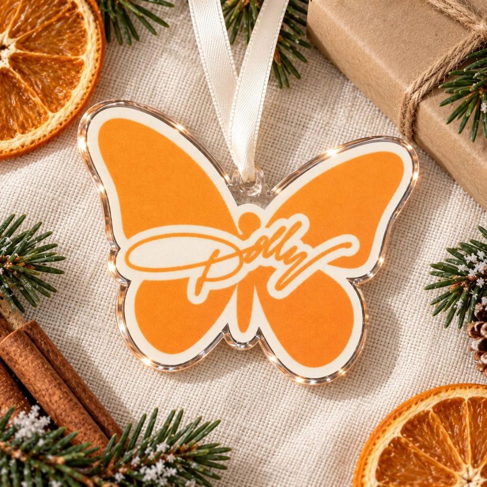 Dolly Parton Tennessee Ornament, Dolly Parton Acrylic Ornament, Butterfly Western Tree Decor