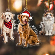 Personalized Pet Picture Ornament, Custom Dog Photo Ornament, Dog Memorial Gift