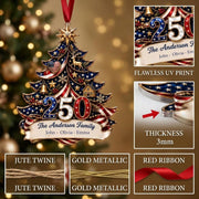 Personalized America 250th Anniversary Acrylic Ornament 1776-2026, Custom Family Name USA Flag Ornament