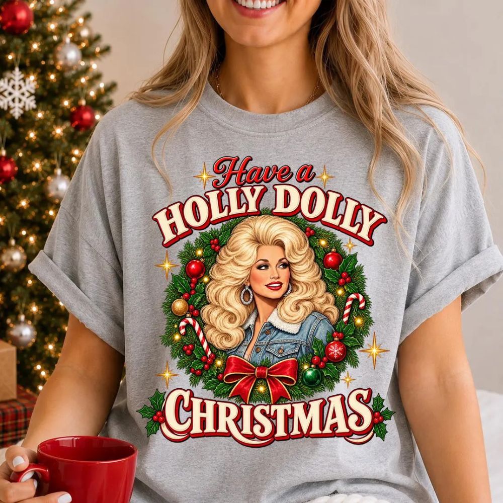 Holly Dolly Christmas Shirt, Retro Dolly Christmas Sweatshirt, Most Wonderful Time Shirt