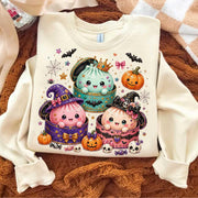 Kawaii Cute Halloween Dumpling Shirt, Halloween Pumpkin Shirt, Glitter Spooky Dumplings Shirt