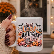 Cozy Halloween Vibes Mug, Halloween Ceramic Mug, Spooky Season Coffee Cup, Gift For Bestie
