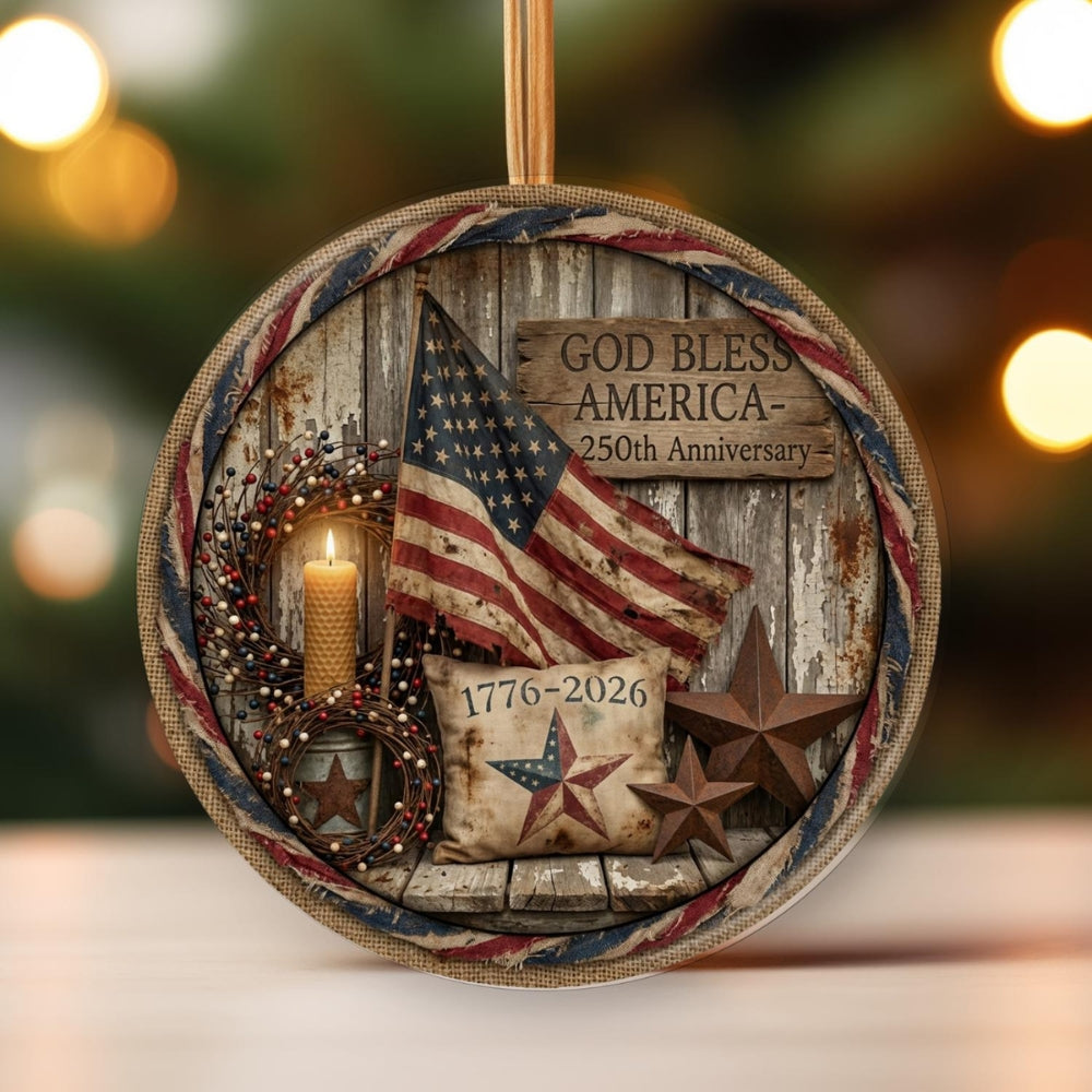 America 250th Celebration Ornament, USA 250 Acrylic Ornament, Christmas Home Decorations