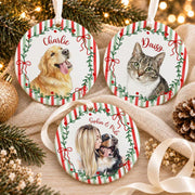 Personalized Pet Photo Christmas Ornament: Portrait From Photo Pet Ornament, Pet Lovers Gift
