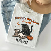 Kitty Biscuits Shirt Spooky Season Tee, Halloween Comfort Shirt, Cat Lover Fall Gift