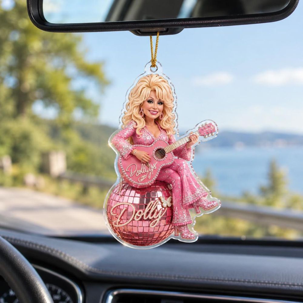 Dolly Parton Acrylic Ornament, Pink Disco Ball Country Music Ornament, Dolly Fan Christmas Gift