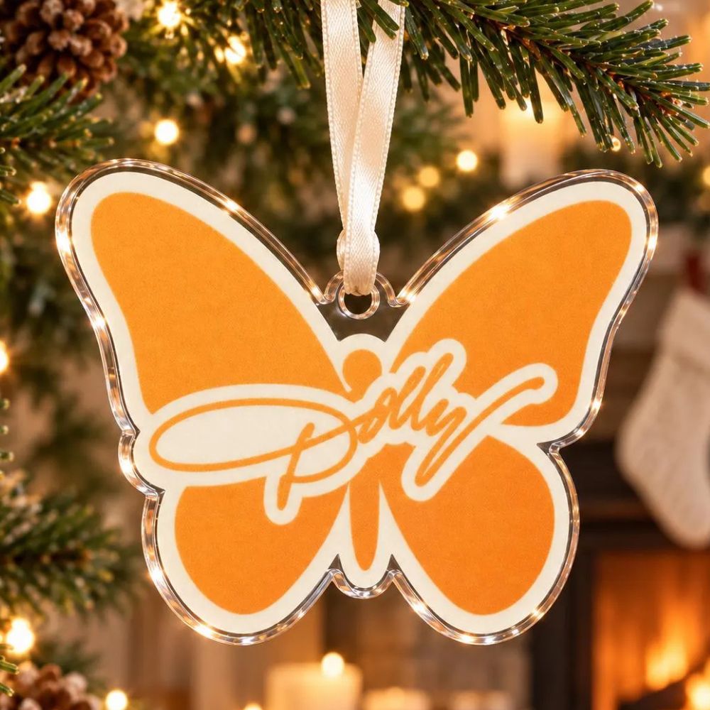 Dolly Parton Tennessee Ornament, Dolly Parton Acrylic Ornament, Butterfly Western Tree Decor