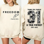 A True Patriot Charlie Kirk Front & Back Shirt, Charlie Kirk Memorial Shirt, Charlie Kirk Remembrance Shirt