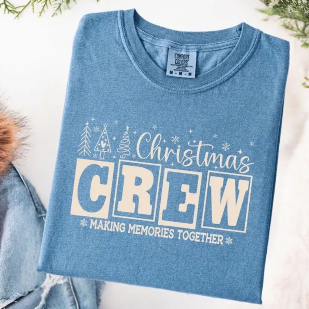 Personalized Christmas Crew Shirts, Retro Matching Family Comfort Colors Shirt, Family Reunion Shirts Xmas