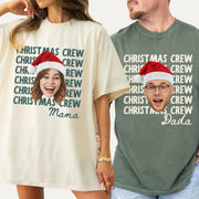Personalized Christmas Family Shirts, Custom Photo Christmas Crew Comfort Colors Tee, Matching Family Holiday Shirts