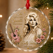 Dolly Parton Christmas Ornament, Country Music Legend Memorial Glass Ornament, She Left a Little Sparkle