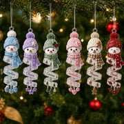 Christmas Snowman Spiral Ornament, Personalized Acrylic Ornament, Custom Name Snowman Ornament