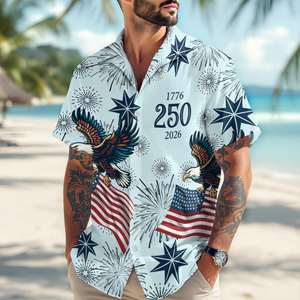 Personalized USA 250 Anniversary Eagle 1776-2026 Hawaii Shirt