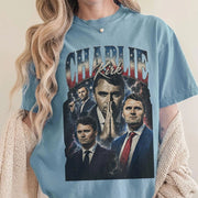 Charlie Kirk Vintage Graphic T-Shirt, Charlie Kirk Memorial Shaka Shirt, Pray for Charlie Kirk