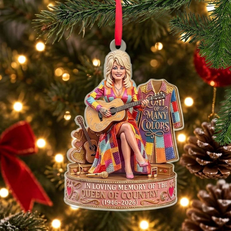 Coat Of Many Colors Dolly Parton Acrylic Ornament, Dolly Parton Christmas Ornament, Christmas Decor