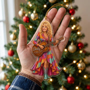 Dolly Parton Christmas Ornament, Dolly Parton Acrylic Ornament, Pink Disco Ball Country Music Ornament