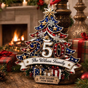 Custom 250th Anniversary Acrylic Ornament, Personalized Christmas Ornament, America Patriotic Family Gift
