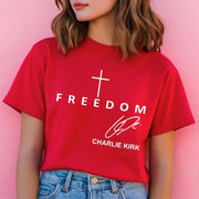 Freedom Charlie Kirk Signature T-Shirt, Charlie Kirk Memorial Shirt, Charlie Kirk Remembrance Shirt