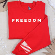 Freedom Right Sleeve Imprint Sweatshirt, American Flag, Patriotic Apparel