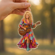 Dolly Parton Christmas Ornament, Dolly Parton Acrylic Ornament, Pink Disco Ball Country Music Ornament
