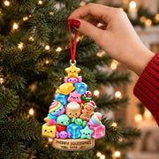 Personalized Glitter Dumpling Christmas Tree Ornament, Squishy Ornament, Custom Name Squishy Ornament