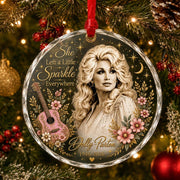 Dolly Parton Christmas Ornament, Country Music Legend Memorial Glass Ornament, She Left a Little Sparkle
