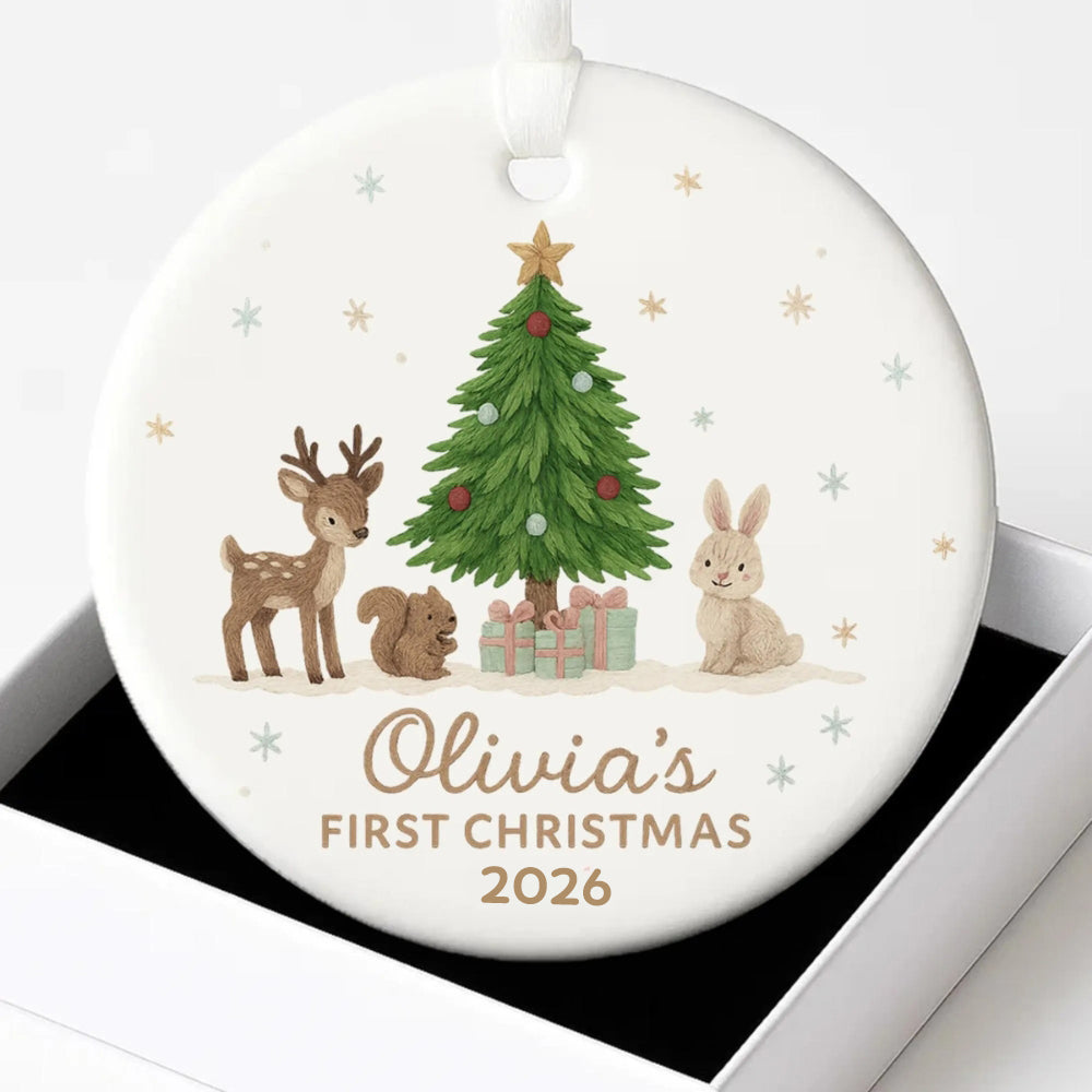 Baby First Christmas Ornament, Personalized Ceramic Ornament, Custom Gift For Christmas