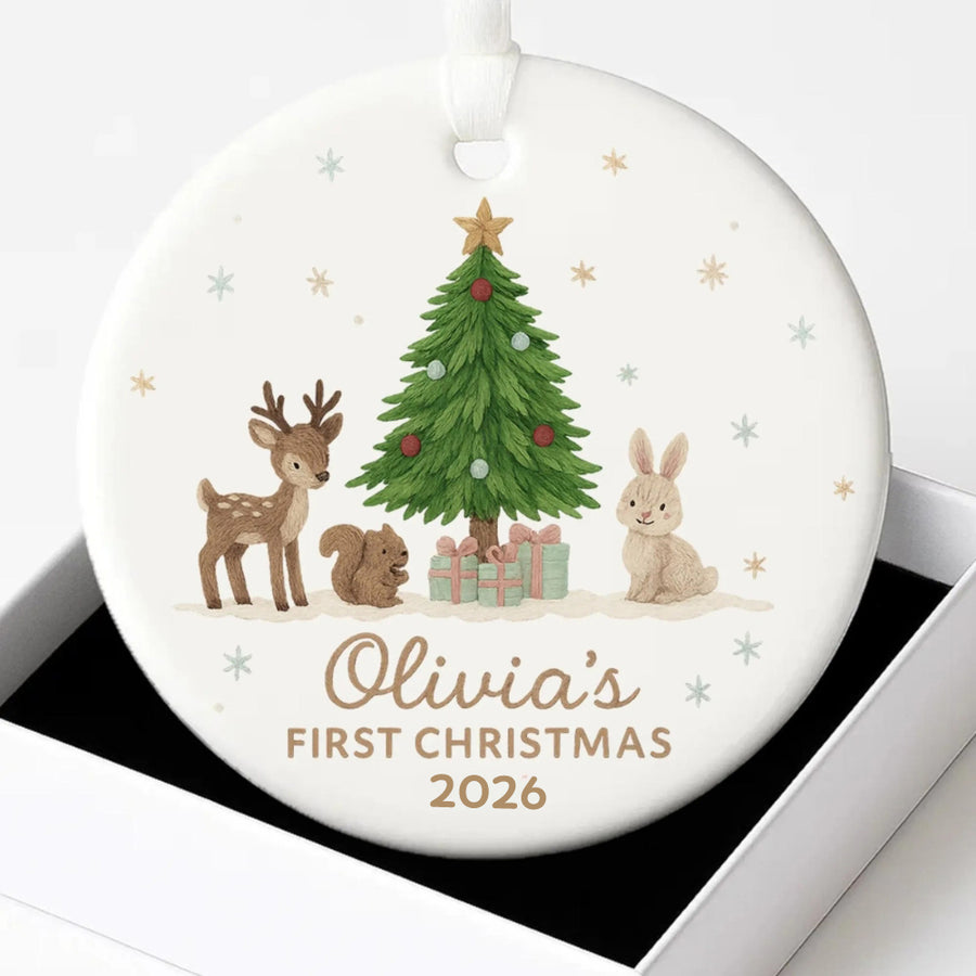 Baby First Christmas Ornament, Personalized Ceramic Ornament, Custom Gift For Christmas