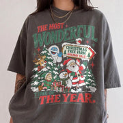 Christmas Tree Comfort Shirt, Wonderful Time Of Year Santa Graphic Tee, Playful North Pole Holiday Top, Festive Family Gift