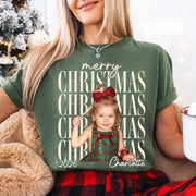 Custom Vintage Photo Christmas Comfort Shirt, Personalized Name Matching Family Party Shirts