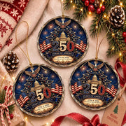 250th America Glass Ornament, Patriotic Family Christmas Ornament, USA Flag Ornament
