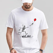 Skeleton Lost Balloon Shirt, Well Shit Funny Skeleton, Dark Humor Halloween Shirt