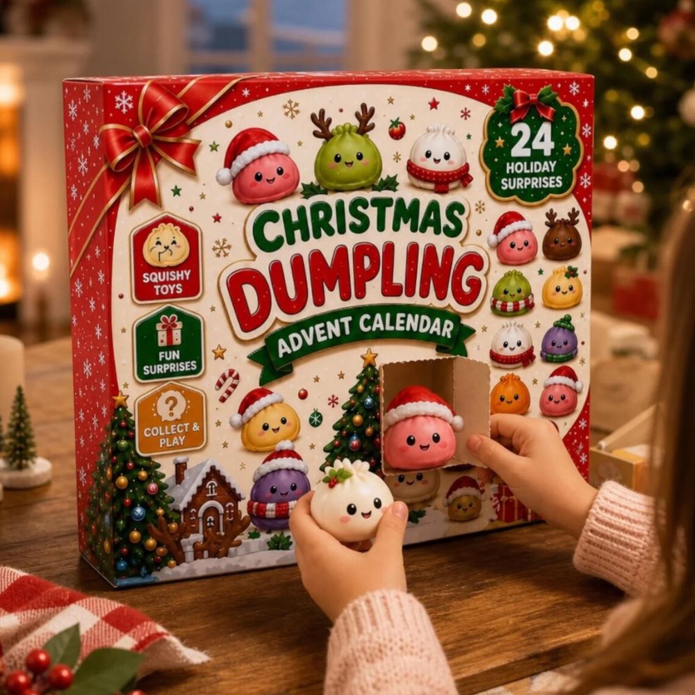 Christmas Dumpling Advent Calendar 2026, 24 Days Squishy Countdown, Dumpling Surprise Box, Blind Box Xmas Gift for Kids