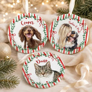 Personalized Pet Photo Christmas Ornament: Portrait From Photo Pet Ornament, Pet Lovers Gift