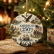 USA 250th Anniversary Ornament, 1776-2026 Patriotic Christmas Ornament, Semiquincentennial Gift