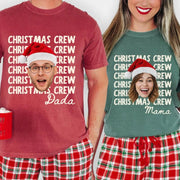 Personalized Christmas Family Shirts, Custom Photo Christmas Crew Comfort Colors Tee, Matching Family Holiday Shirts