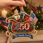 Custom America 250 Acrylic Ornament, Personalized Christmas Ornament, USA 250th Anniversary Gift