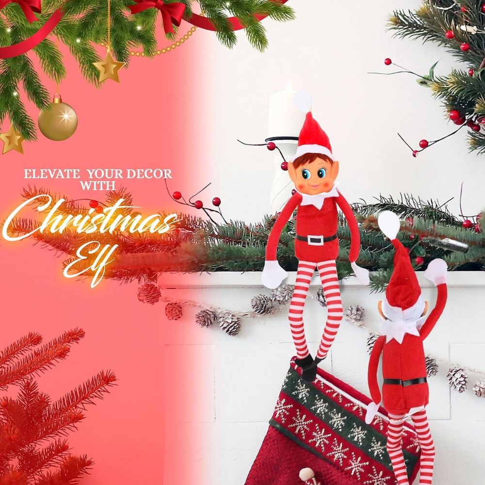 Christmas Elf Behaving Badly Plush Doll – 12-Inch Naughty Elfette Christmas Toy