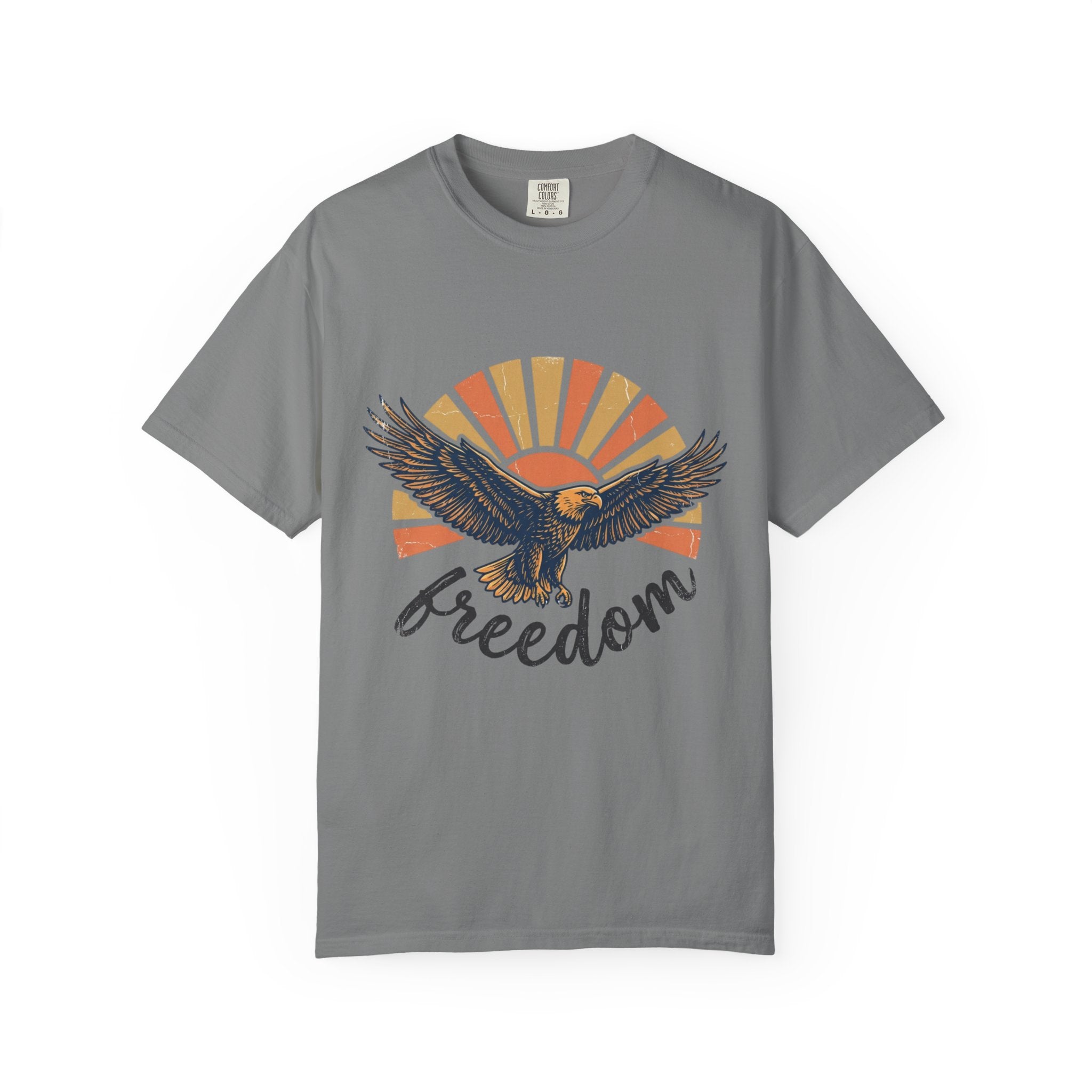 Freedom Eagle T-Shirt — Vintage Sunrise Patriotic Graphic Tee