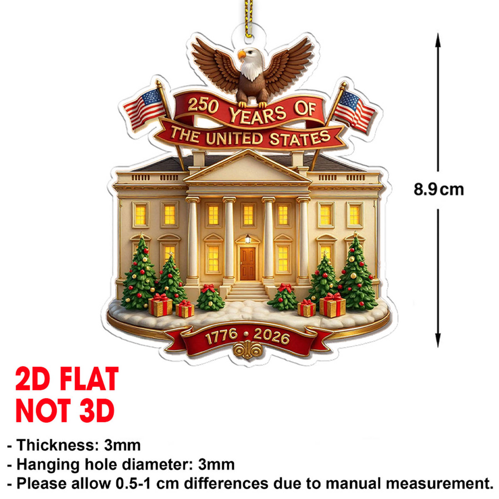 250 Years of America Acrylic Ornament | 250th Anniversary 1776–2026 | Patriotic 4th of July Ornament
