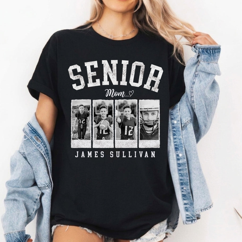 Personalized 2027 Senior Bootleg Photo Shirt, Custom Photo Class of 2027 T-Shirt, High School Graduation Gift