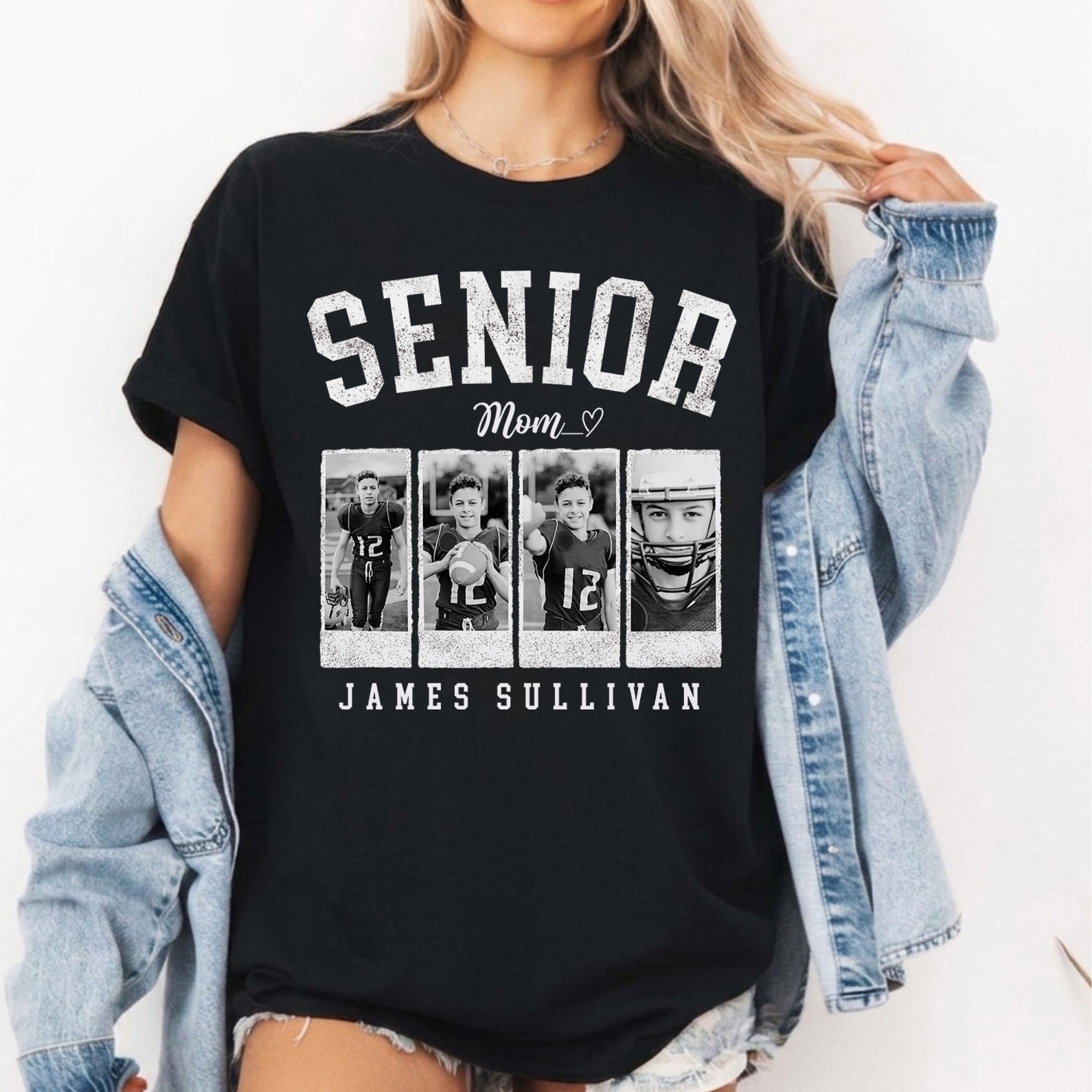Personalized 2027 Senior Bootleg Photo Shirt, Custom Photo Class of 2027 T-Shirt, High School Graduation Gift