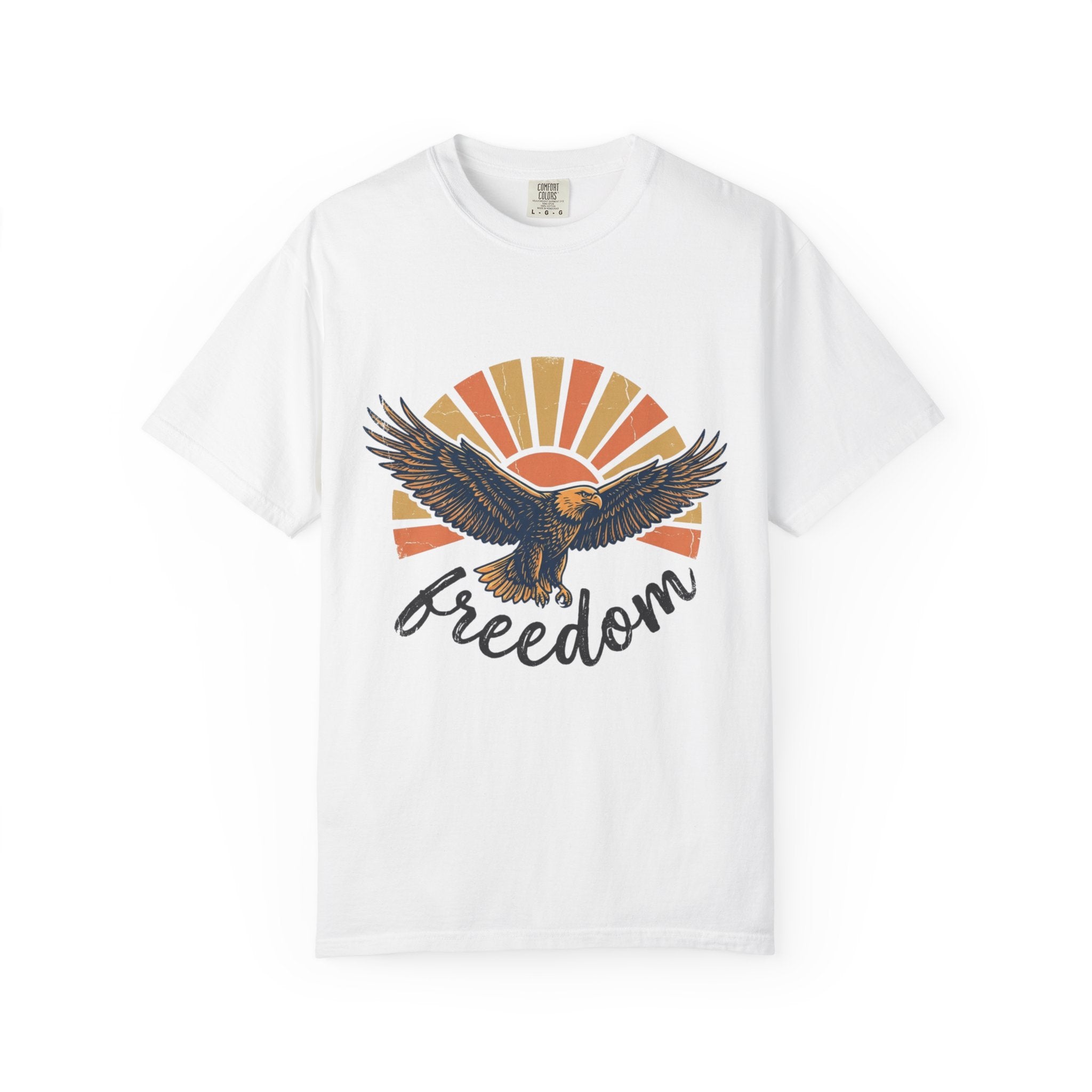 Freedom Eagle T-Shirt — Vintage Sunrise Patriotic Graphic Tee