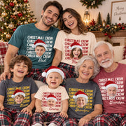 Personalized Christmas Family Shirts, Custom Photo Christmas Crew Comfort Colors Tee, Matching Family Holiday Shirts