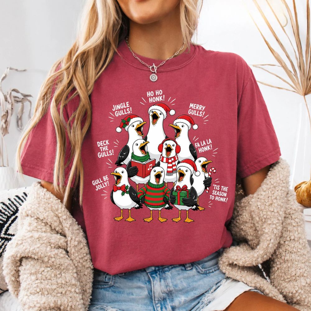 Funny Christmas Comfort Shirt, Christmas Seagull Shirt, Holiday Season T-shirt, Christmas Gift