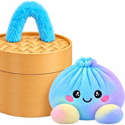 Cute Plush Dumpling Soft Rainbow Squishies with Steamer for Adults Gift