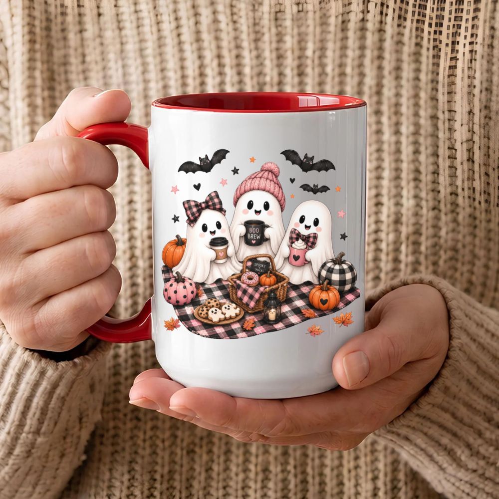 Boo Crew Party Mug, Halloween Ceramic Mug, Spooky Season Coffee Cup, Gift For Bestie